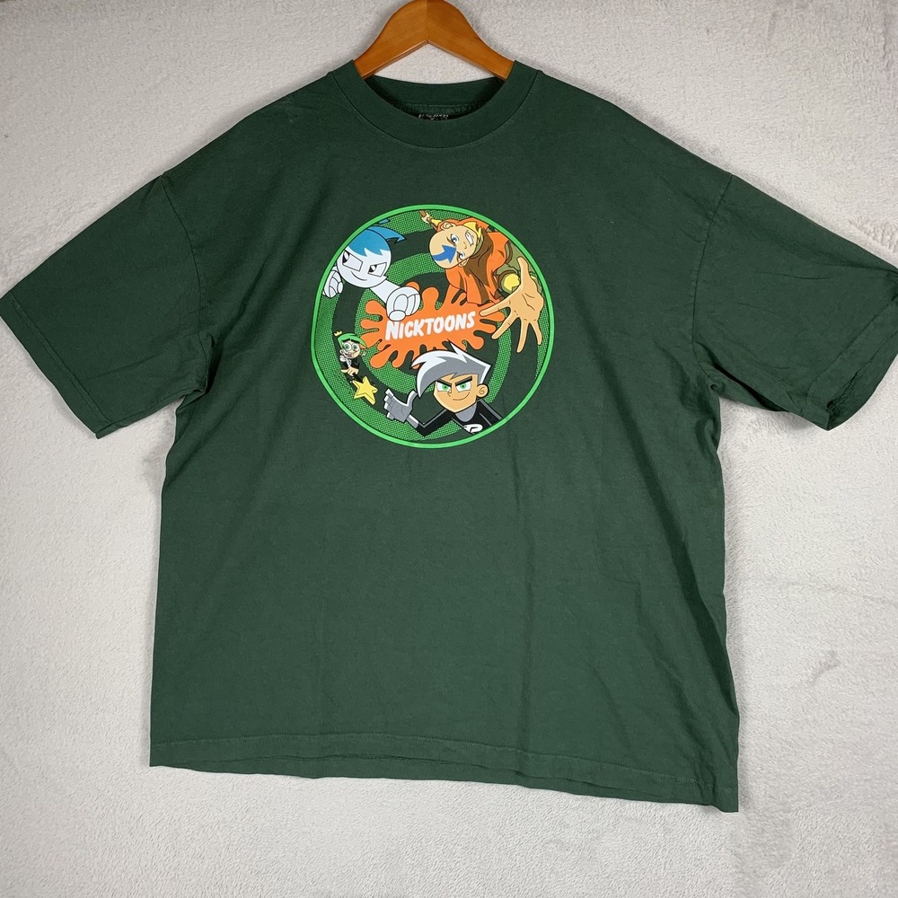 Vintage Nicktoons Shirt Mens XL Green Avatar Danny Phantom Curated Designs Y2K